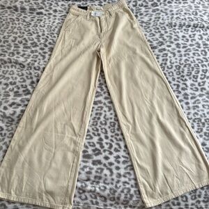 Banana Republic Ultra High-Rise Wide-Leg Pants in Cream